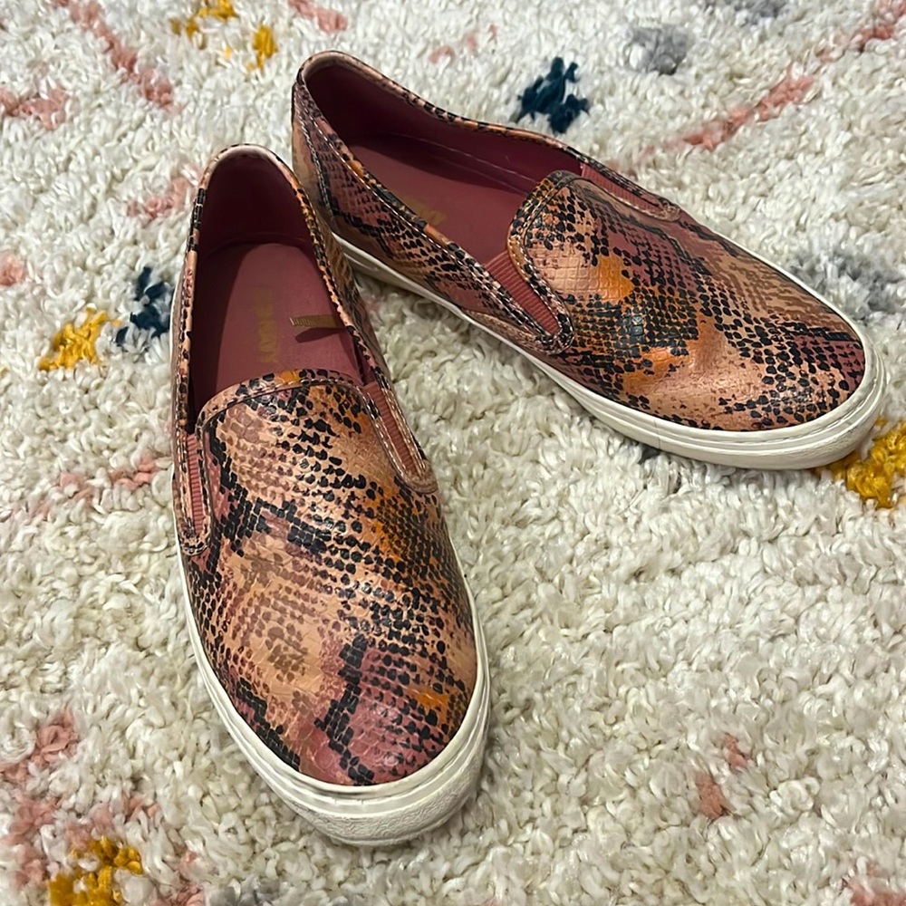 Old Navy snake skin slip ons. Gently worn and always with socks. Size 6.